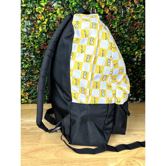 VANS x‎ The Simpsons Lisa Checkerboard Backpack Book Bag Yellow Black White EUC - Picture 7 of 13